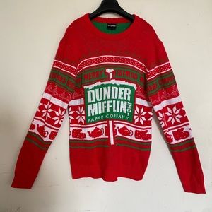 The Office Dunder Mifflin Ugly Christmas Sweater Size Medium Red